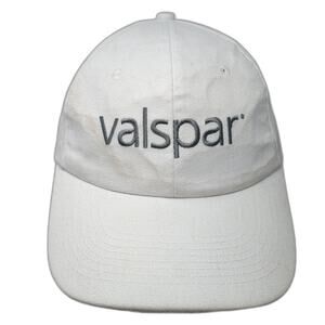 Lowe's Valspar Strapback Baseball Cap White One Size Adjustable Embroidered